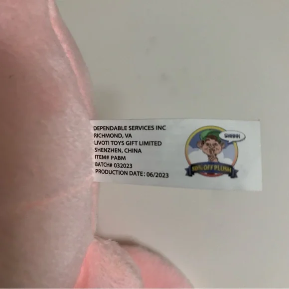 Adorable Pink Beaver Stuffed Plush Speckled Eye, 6" - Picture 4 of 4